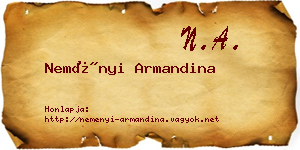 Neményi Armandina névjegykártya